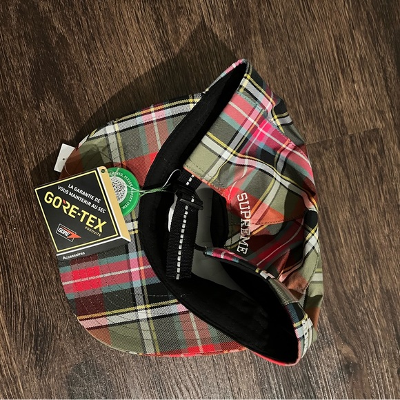 NWT SUPREME x GORE-TEX “S” Logo Plaid 6-Panel Hat SS19 collab - streetwear - Picture 4 of 5